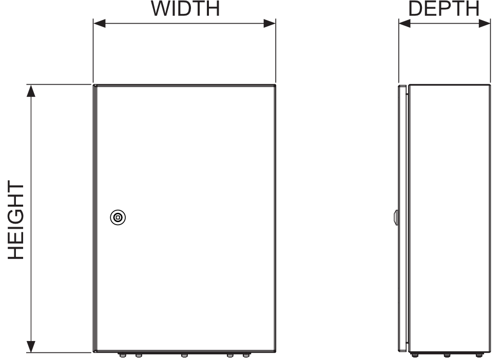 Enclosure Height-Width-Depth Diagram